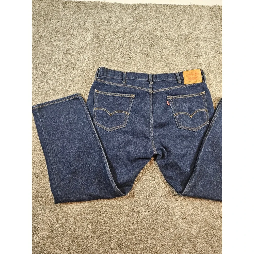 Levis 505 Regular Fit Jeans Mens 40x29 Dark Wash Indigo Blue Denim Straight Leg